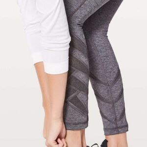 Lululemon MOTIONFUL 7/8 HEATHERED BLACK GREY 10